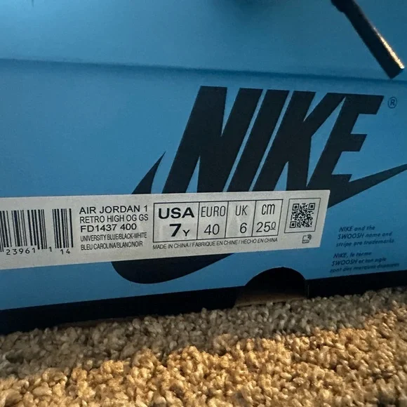 Nike Jordan 1’s Retro High Unc toe